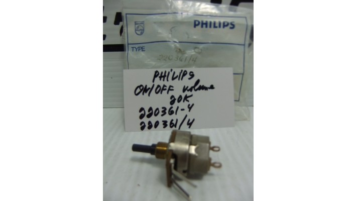 Philips 220361-4 on/off volume  controle 20 k.